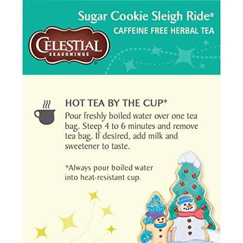 Celestial Seasonings Herbal Tea, Sugar Cookie Sleigh Ride, 18 Count (Pack of 6)