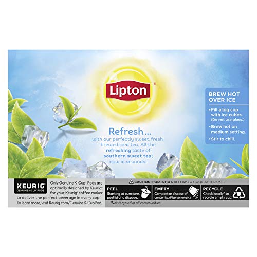 Lipton Southernn Sweet Tea K-Cups, Black Sweet Tea, 12 Pods