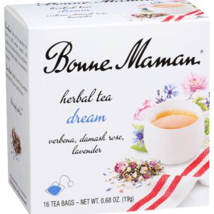 Bonne Maman Organic Herbal Tea Dream: Verbena, Damask Rose & Lavendar Blend, 16 Tea Bags (Pack of 1)