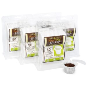perfect pod ez-cup disposable coffee filters for reusable coffee pods - 5 pack (250 filters) paper coffee pod filters