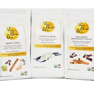 Via Bom Dia 100% Naturally Flavored Ground Coffee, Smooth Dark Chocolate, Medium Roast, No Artificial Flavors, 12 oz. Bag