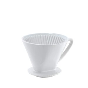 cilio c104943 porcelain coffee filter/holder pour-over, 4/medium, white