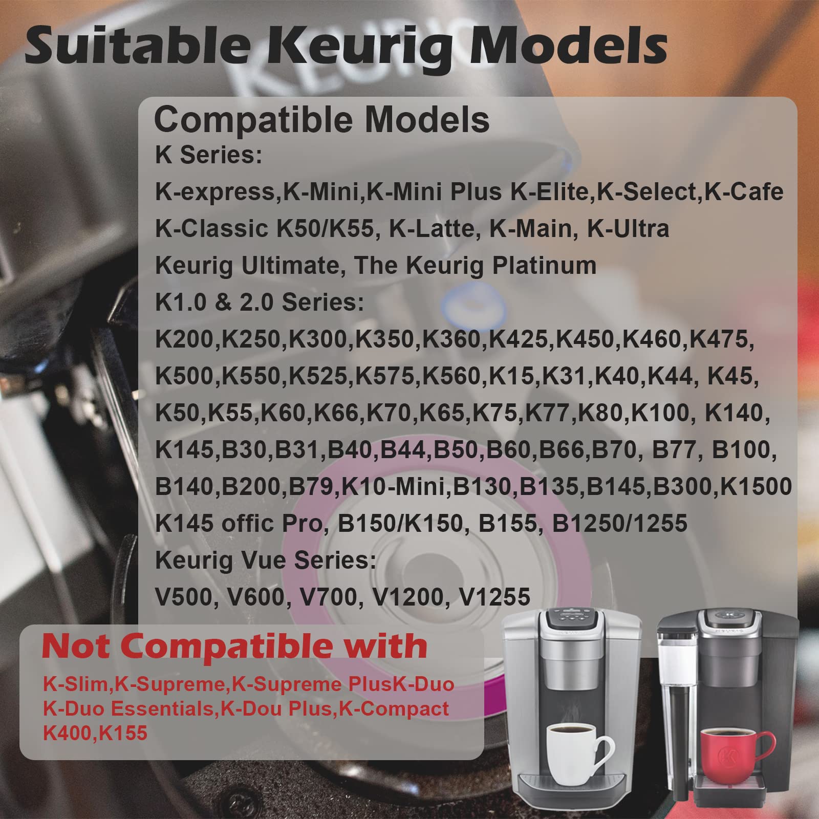 Reusable K Cups for Keurig, Reusable Coffee Pods, K Cup Reusable Coffee Pods for Keurig Coffee Maker 2.0 and 1.0