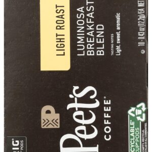 Peet's Coffee Colombia Luminosa Light Roast Coffee K-Cup Coffee Pods (10 Count)