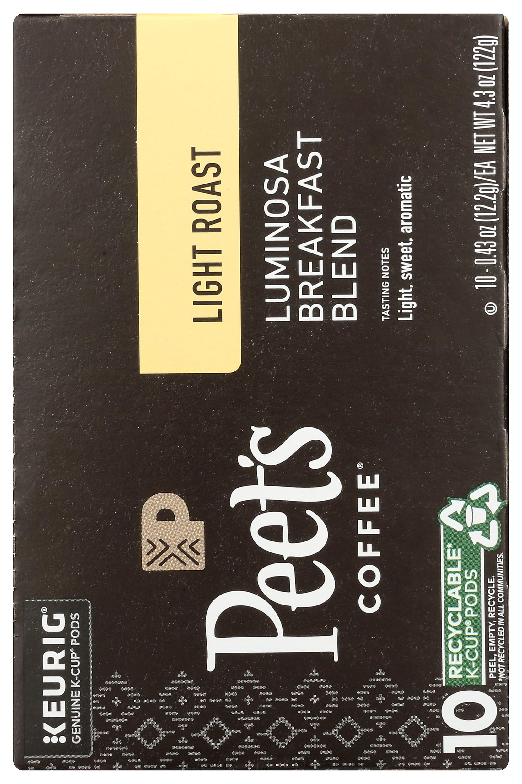 Peet's Coffee Colombia Luminosa Light Roast Coffee K-Cup Coffee Pods (10 Count)