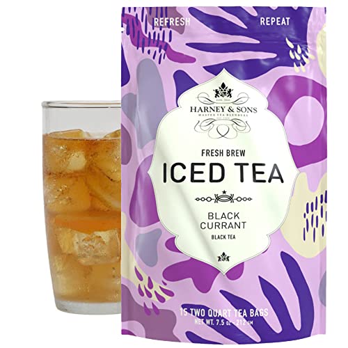 Harney & Sons Black Currant Fresh Brew Iced Tea | 15ct, Brews up to 30 quarts of Iced Tea