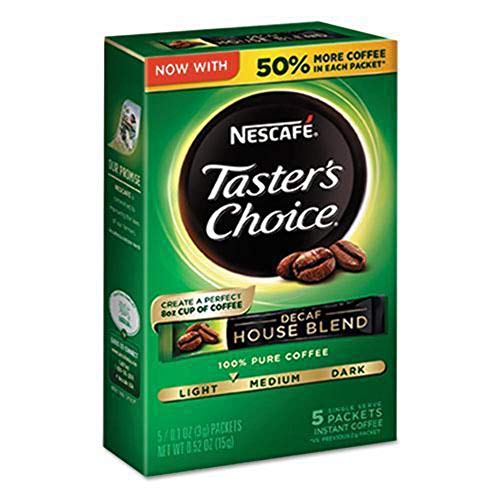 Nescafe Taster's Choice Decaf 5 Piece House Blend Instant Coffee Single Serve Sticks, 5 Count (Pack of 1)