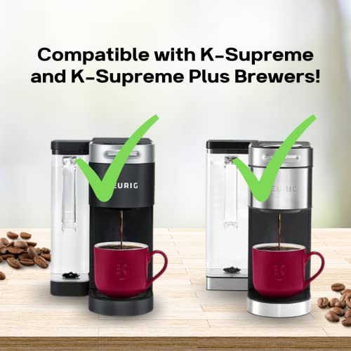 DeliBru Reusable K Cups for Keurig Supreme and K Supreme Plus Coffee Pods Filter - Pack of 2 - Refillable K Cups for Keurig Supreme Plus Coffee Maker - K cups reusable pod Keurig Supreme Accessories