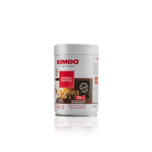 Kimbo Espresso Napoletano - Ground Coffee - Blended and Roasted in Italy - Dark Roast with a Well Balanced and Persistent Napoli Taste - 8.8 oz Can
