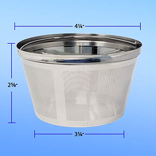 GOLDTONE Stainless Steel Coffee Filter - 8-12 Cup Basket Reusable Metal Filter for Mr. Coffee and Black and Decker Machines - Includes Scoop and Brush