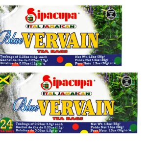 Sipacupa Blue Vervain Tea - Pack of 2 - 24 bags each - 48 bags total - 100% Jamaican Product