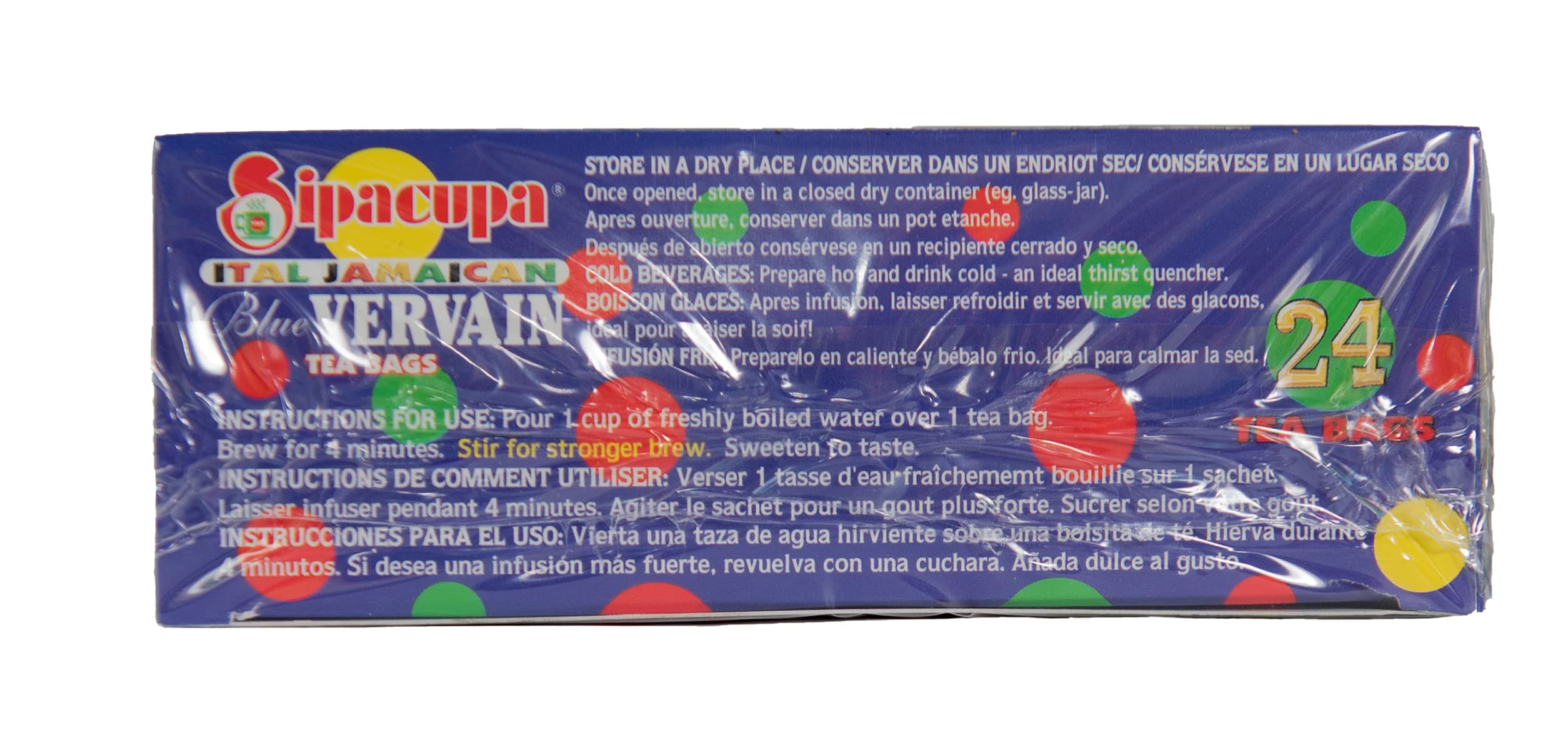 Sipacupa Blue Vervain Tea - Pack of 2 - 24 bags each - 48 bags total - 100% Jamaican Product