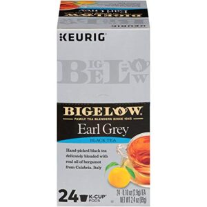 bigelow earl grey black tea keurig k-cups, 24 count box (pack of 1), caffeinated 24 k-cup pods total