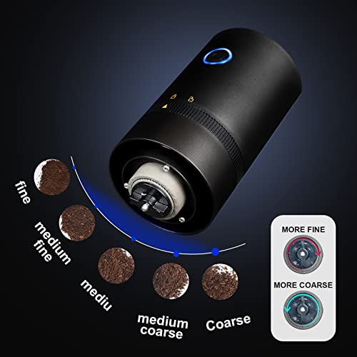 PARACITY Coffee Grinder Electric Burr, Small Cordless Coffee Grinder Mini with Multi Grind Setting, Portable Coffee Bean Grinder Automatic for Camping/Drip/Espresso/Pour Over French Press, USB