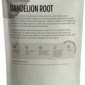 MagJo Naturals Dandelion Root, Raw, Not Roasted, Loose Tea (200+ Cups) (16 oz) 100% Wild-Crafted from Eastern Europe