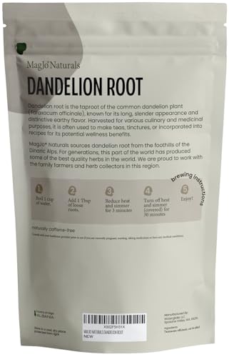 MagJo Naturals Dandelion Root, Raw, Not Roasted, Loose Tea (200+ Cups) (16 oz) 100% Wild-Crafted from Eastern Europe