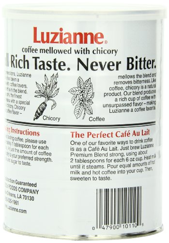 Luzianne Premium Blend Ground Coffee & Chicory, 16 Ounce Canister (Pack of 3)