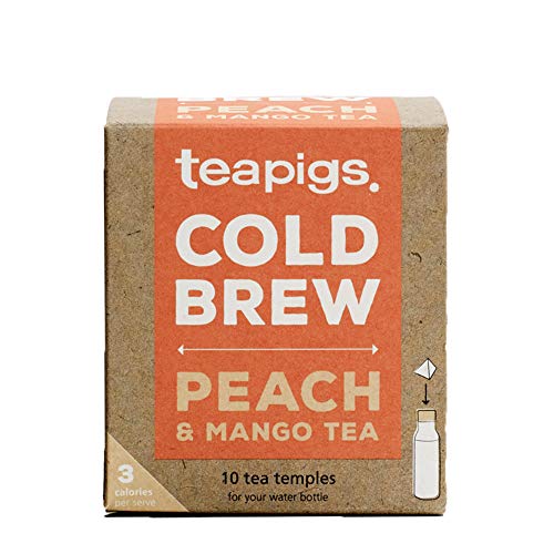 teapigs Peach & Mango Cold Brew Tea Bags, 10 Count x 6 Boxes, Herbal Infusion with White Hibiscus, Apple, Peach & Mango