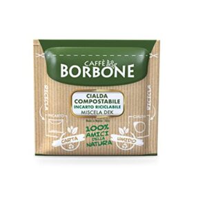 Caffe Borbone 150 Single Served Decaf Coffee Pods, Green Decaffeinated Blend with Flavour and Creaminess of Authenthic Nespresso, Roasted and Freshly Packaged in Italy