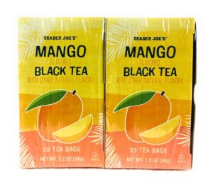 trader joe's mango black tea, 20 tea bags x 2 packs