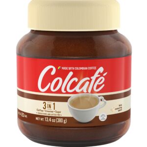 Colcafé 3-in-1 Coffee Mix Jar | Coffee, Cream & Sugar in a Delicious Cup | Cholesterol Free | 100% Colombian Coffee | 13.4 Ounce (Pack of 1)