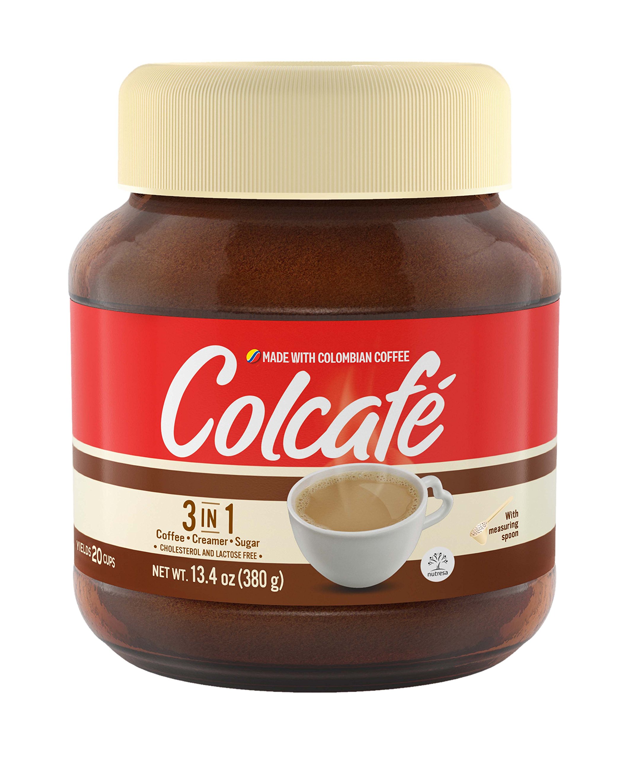 Colcafé 3-in-1 Coffee Mix Jar | Coffee, Cream & Sugar in a Delicious Cup | Cholesterol Free | 100% Colombian Coffee | 13.4 Ounce (Pack of 1)