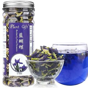 plant gift 135 cups pure dried butterfly pea flowers blue tea 40g/1.41oz clitoria ternatea flower herbal tea, caffeine free, loose leaf, 100% natural herbal tea