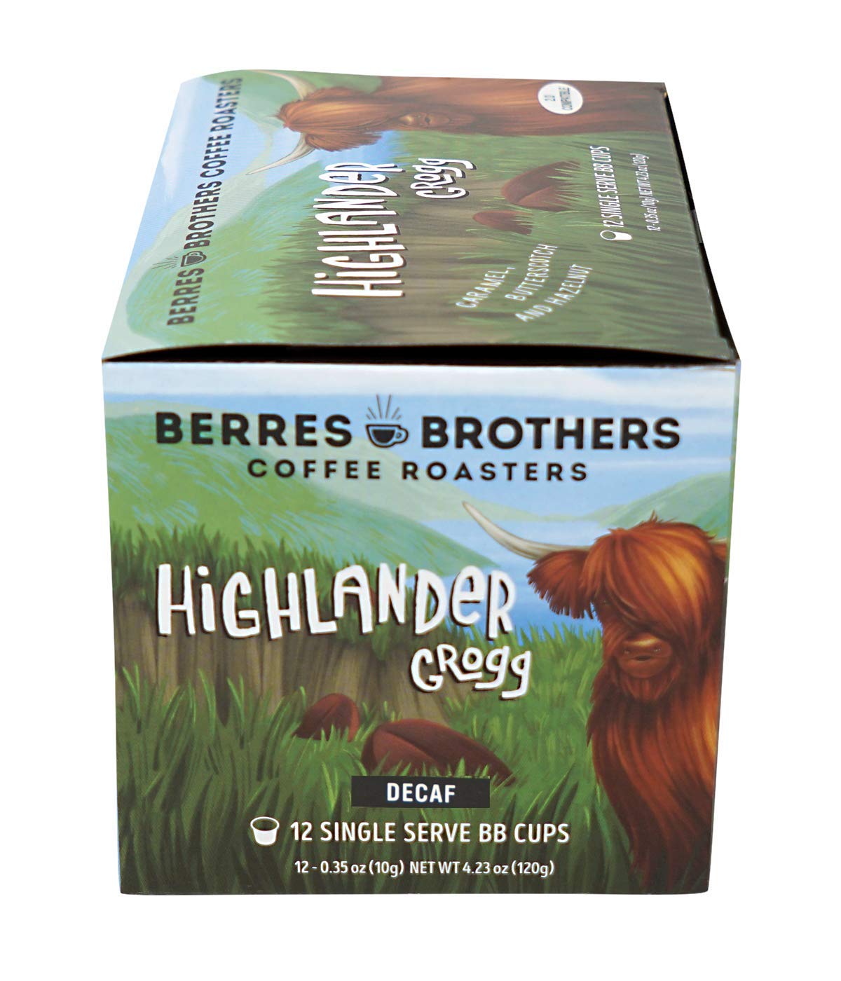 Berres Brothers Highlander Grogg Decaf Coffee 12 Count Single Serve Pods Compatible with Keurig K Cups K Pods Coffee Makers, Flavored Medium Roast Coffee