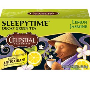 celestial seasonings green tea, sleepytime decaf lemon jasmine, 20 count