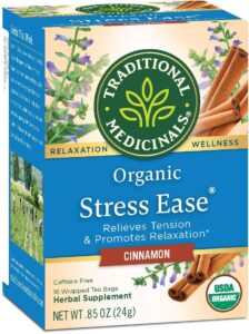 traditional medicinals tea cinnamon stress ease organic, 16 count