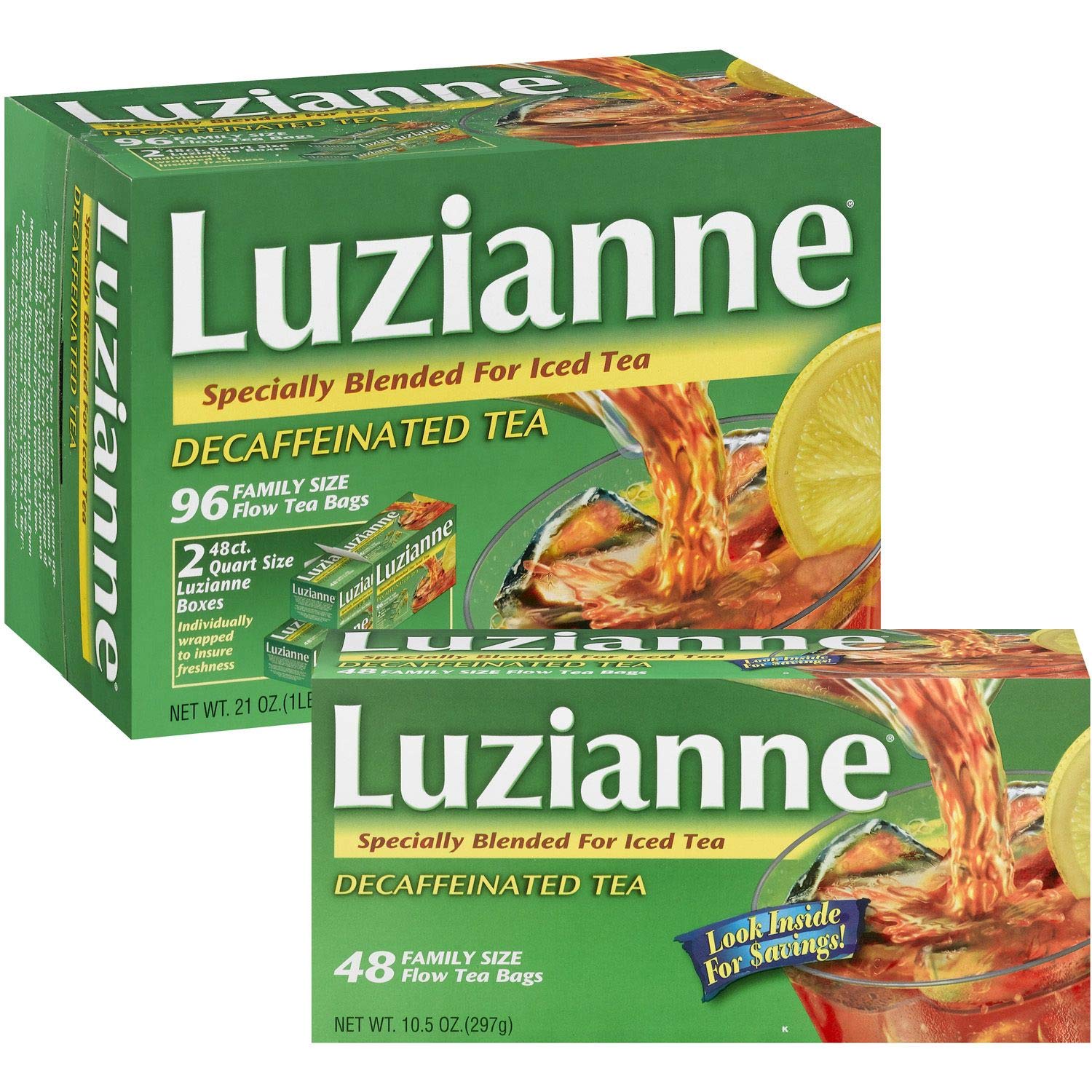 Luzianne Decaffeinated Iced Tea 96 Family Size Bags