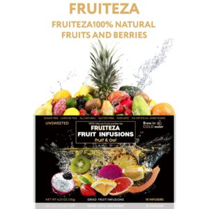 Fruiteza Fruit Infusions - Herbal Tea Bags - Herbal Sampler Variety Pack - Iced Tea Box – Decaf Tea Bags - Assorted Fruit Tea - Passion Fruit Tea Packs – Decaffeinated Immunity Tea – Water Flavoring Cold Brew Bags Tropical Fruits - Unsweetened, 10 Count (