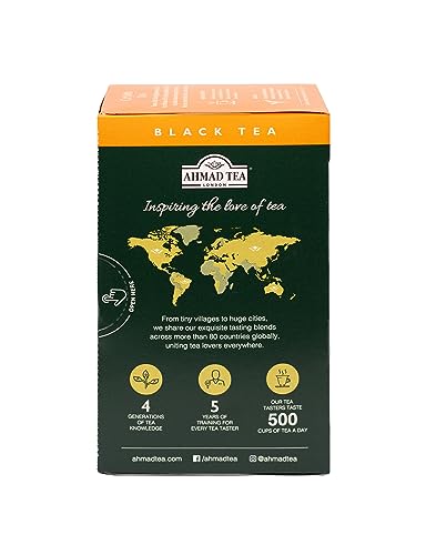 Ahmad Tea Black Tea, Ceylon Teabags, 20 ct (Pack of 6) - Caffeinated and Sugar-Free