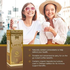 ORGANO Gourmet Cafe Latte, 100% Certified Ganoderma Lucidum (1 Box of 20 Sachets)