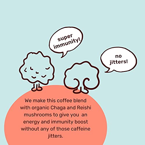 Wunderground Mushroom Coffee - Hocus Pocus With Chaga and Reishi Mushrooms to Boost Immunity and Well-Being - Medium Roast Coffee with Adaptogenic Mushroom Coffee Mix - 12 oz Bag