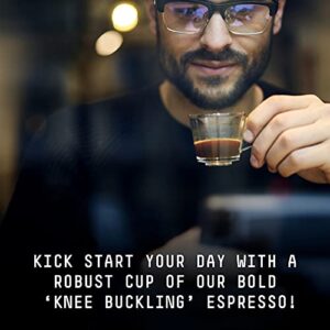 Stone Street Knee Buckling Espresso Coffee, Ground, High Caffeine Blend, Dark Roast, 1 LB