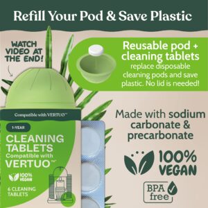 Nespresso Compatible Vertuo Cleaning & Descaling Kit. Includes 1 Bottle of Descaling Solution, 6 Cleaning Tablets and 1 Reusable Pod. Carbon Neutral Vertuo Maintenance Kit. 6 Month Supply.