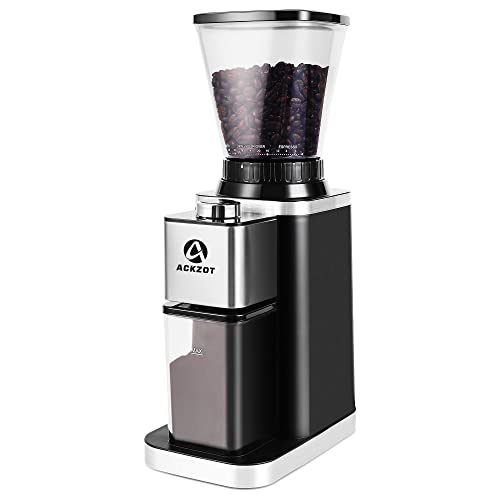 ACKZOT Coffee Grinder, Anti-Static Conical Burr Coffee Bean Grinder with 48 Precise Grind Settings for Espresso/Drip/Pour Over/French Press, 2-12 Cups, Uniform Grinding for Full Coffee Flavor