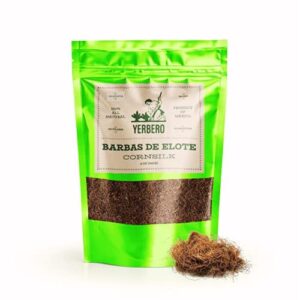 yerbero - te herbal barbas de elote 2oz (56gr) pelos de elote herbal tea (cornsilk tea) stand up resealable bag crafted by nature100% all natural fresh tea tea | non-gmo |gluten-free.