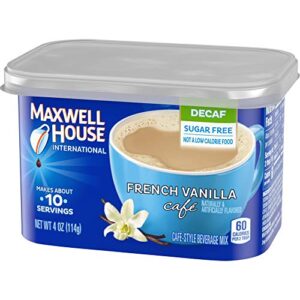 Maxwell House International Cafe Decaffeinated Sugar Free French Vanilla, 4 OZ (Pack of 8)