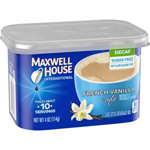 Maxwell House International Cafe Decaffeinated Sugar Free French Vanilla, 4 OZ (Pack of 8)