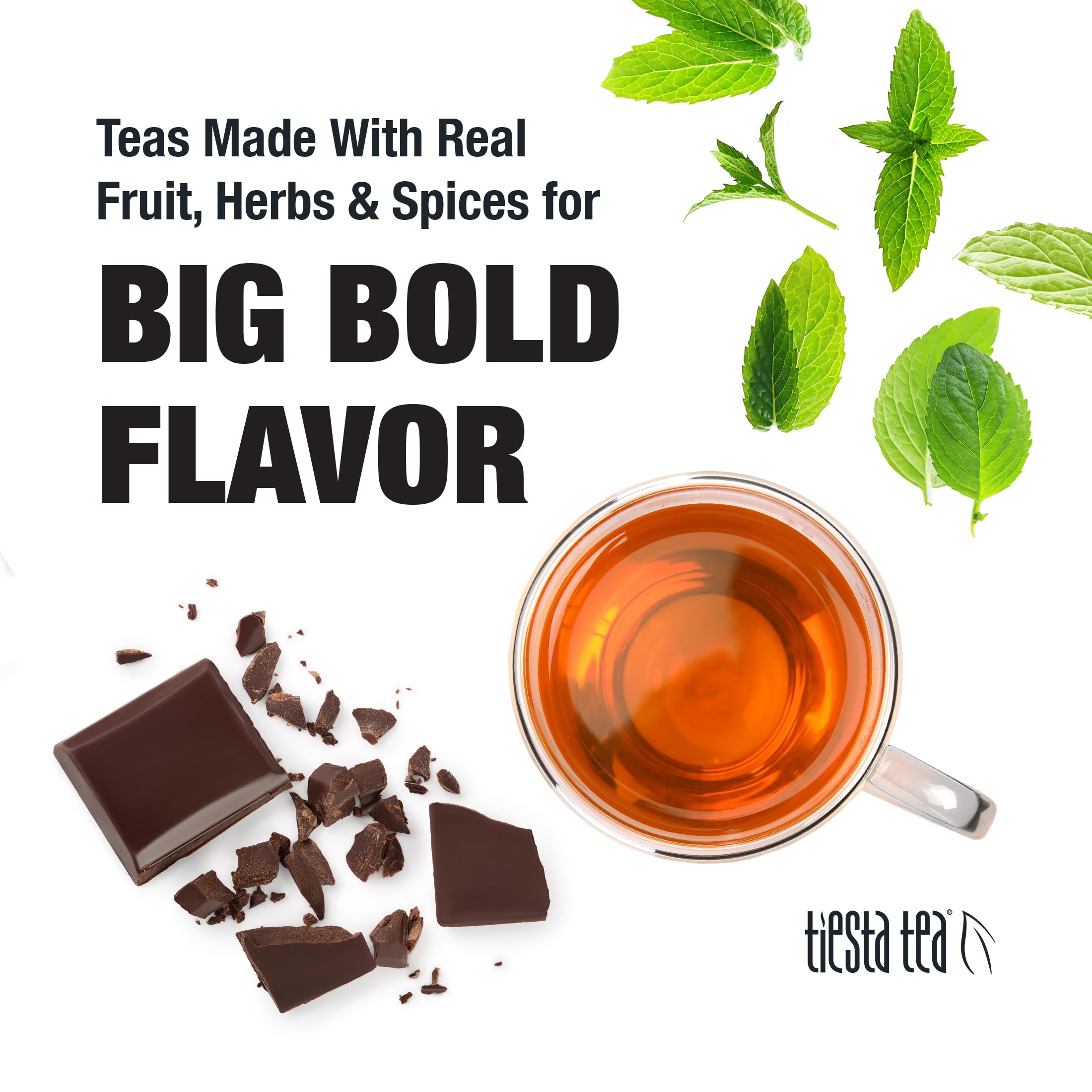 Tiesta Tea - Cocoa Mint Chill | Chocolate Peppermint Herbal Tea | Premium Loose Leaf Tea Blend | Non-Caffeinated Tea | Make Hot or Iced Tea & Brews Up to 50 Cups - 3 Ounce Refillable Tin