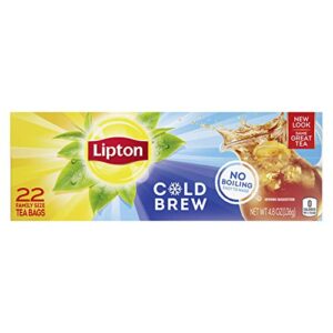 lipton cold brew iced tea bags, family size, 22 count