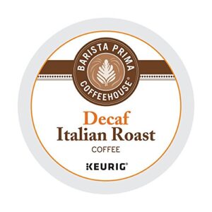 barista prima coffeehouse dark roast extra bold k-cup for keurig brewers, decaf italian roast coffee, 2 boxes of 48 count, 96 count total