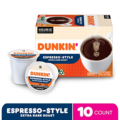 Dunkin’ Espresso-Style Extra Dark Roast, 10 Keurig K-Cup Pods