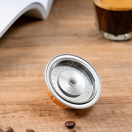 Stainless Steel Reusable Vertuo Capsule ONLY For VERTUOLINE NEXT+EMPTY Refillable Alumium VERTUOLINE Pods-80+150+230ml Each 2 Pcs + 1Pcs Coffee Capsule Tamper For Nespresso Vertuo Next Reusable Pods