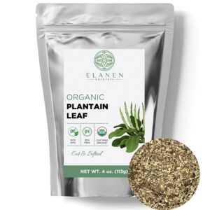 organic plantain leaf 4 oz. (113g), usda certified organic dried broadleaf plantain leaf tea, organic plantain herb, dried plaintain herb, cut & sifted