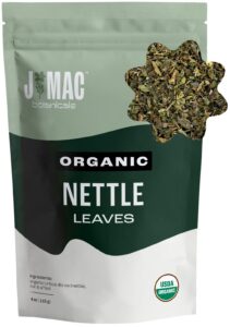 j mac botanicals organic nettle leaf, herbal tea (4 oz, 50+ cups) dried stinging nettle tea, nettle leaf tea, nettle tea organic, organic nettle leaf tea, nettle tea, urtica dioica
