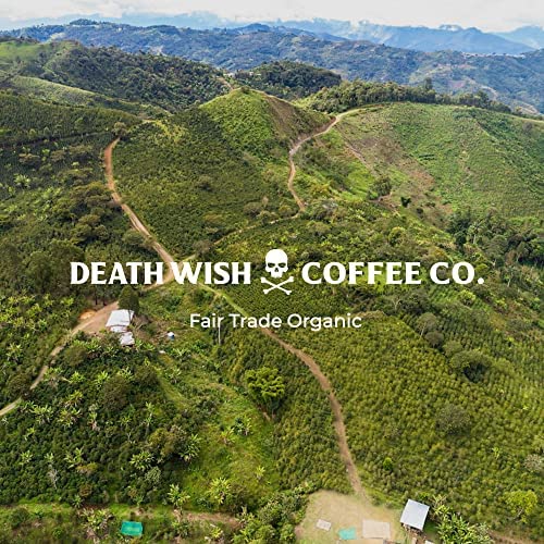 Death Wish Coffee Co. Dark Roast Whole Bean- 5 Lbs. Bold Intense Blend of Arabica & Robusta Beans - USDA Organic Whole Bean Coffee