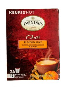 twinings of london, chai pumpkin spice black tea 24 k-cup pods (pack of 1), for use in all keurig k-cup brewers